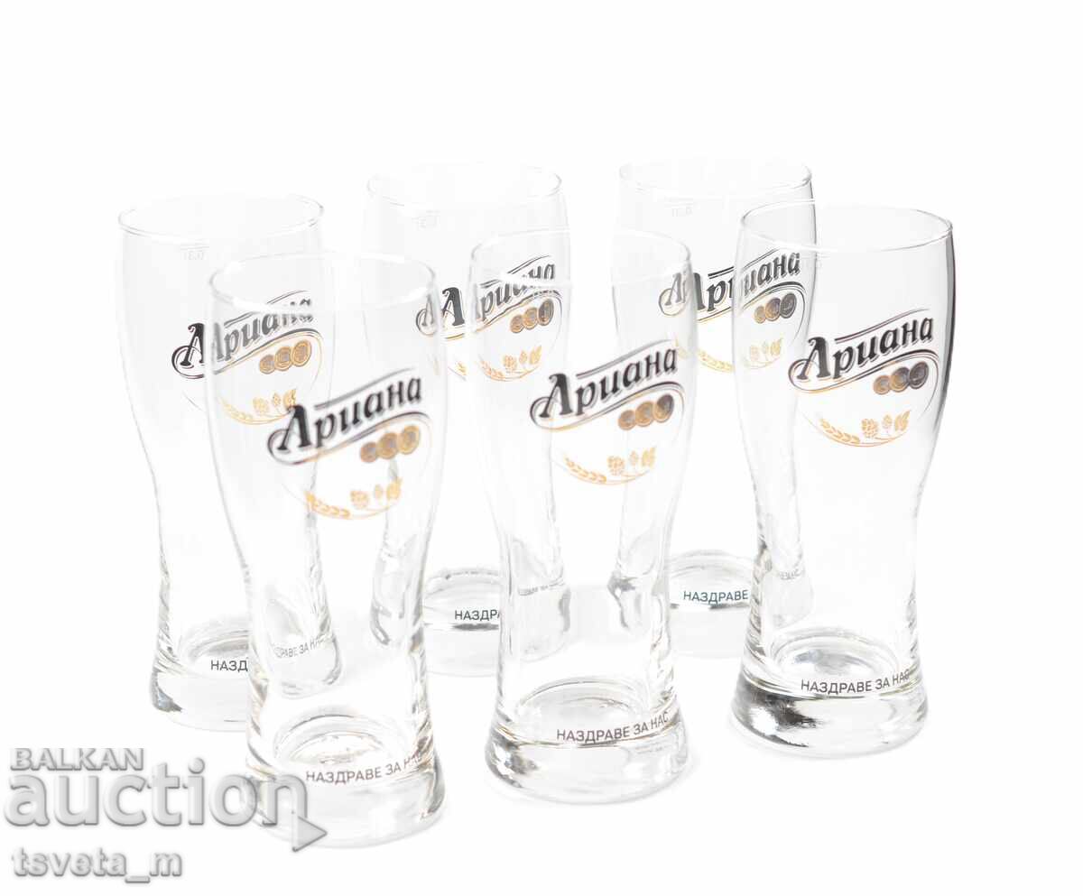 6 buc. pahare de bere ARIANA - nefolosite