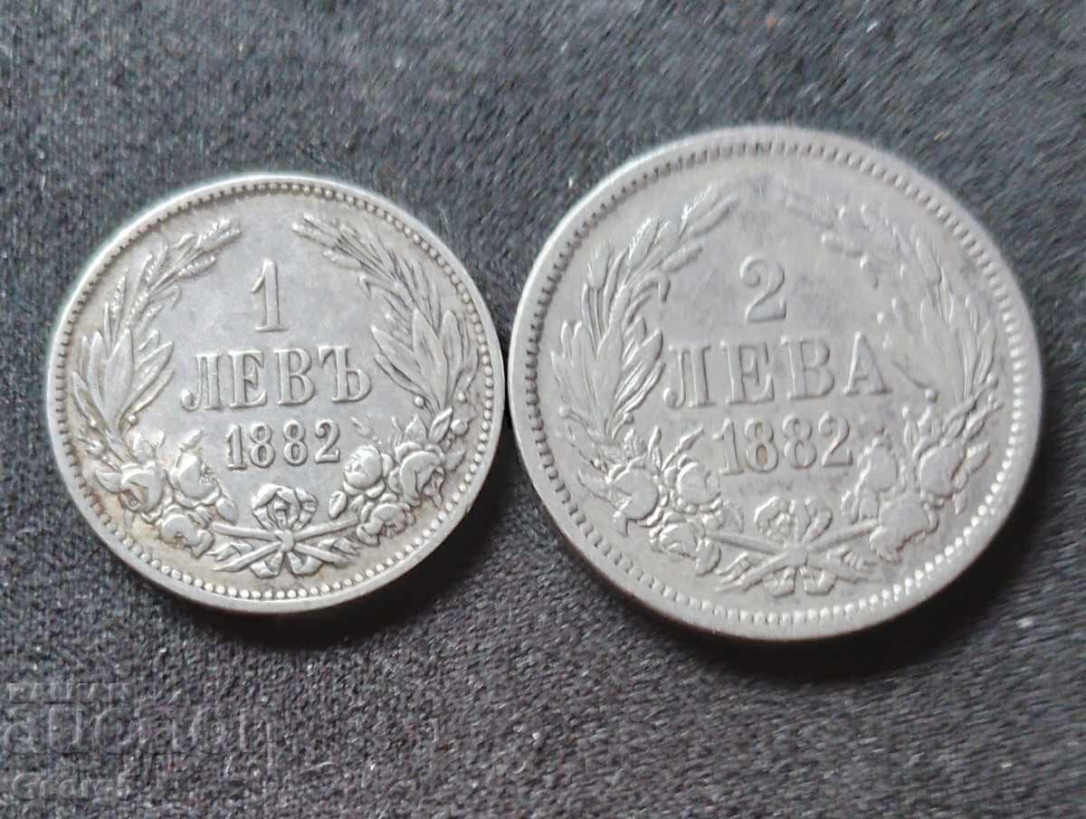 1 and 2 leva 1882 year with price € 25.56 | 49.99 BGN