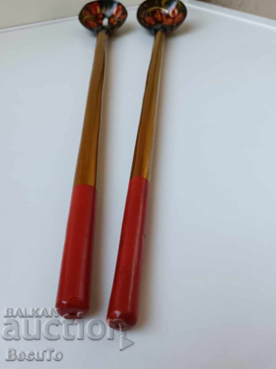 Доставка на Руски дървени лъжици хохлома, топ състояние