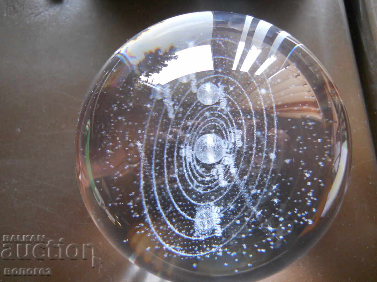 Δημοπρασία 3D κρυστάλλινη σφαίρα με εικόνα του Ηλιακού Συστήματος Δημοπρασία 3D κρυστάλλινη σφαίρα με εικόνα του Ηλιακού Συστήματος