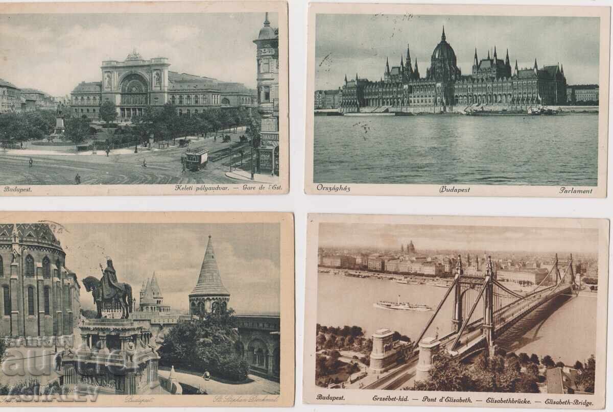 Ungaria Budapesta anii '20 4 cărți poștale călătorite Ungaria Budapesta anii '20 4 cărți poștale călătorite