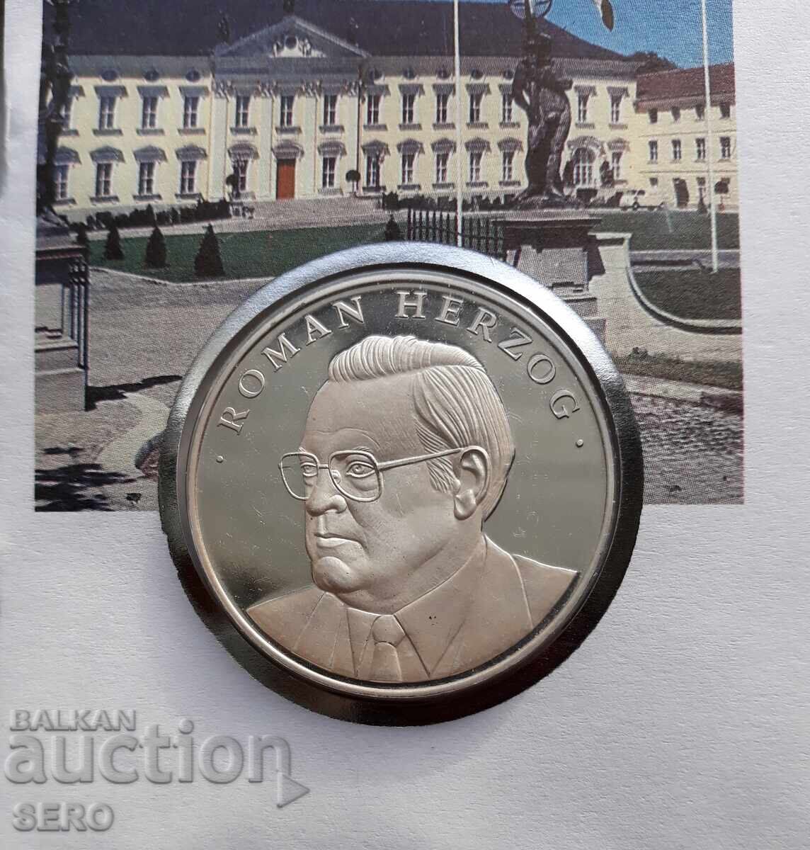 Germania - medalie Roman Herzog și timbru poștal într-un plic frumos cu preț € 3.07 | 6.00 BGN