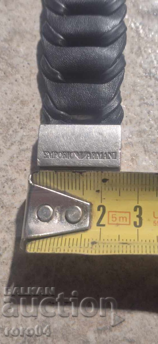 EMPORIO ARMANI - BRĂȚARĂ ARGINTIE - PIELE - 6