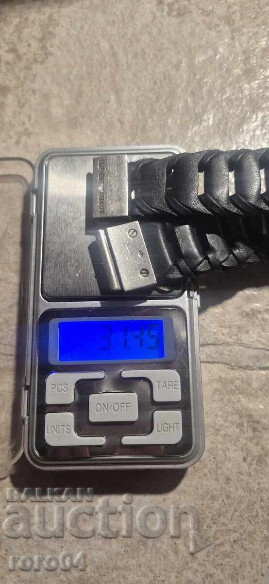 EMPORIO ARMANI - BRĂȚARĂ ARGINTIE - PIELE - 7