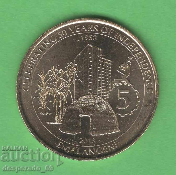 (¯`'•.¸   5 емалангени 2018 СВАЗИЛЕНД (юбилейна)  UNC-  '´¯)