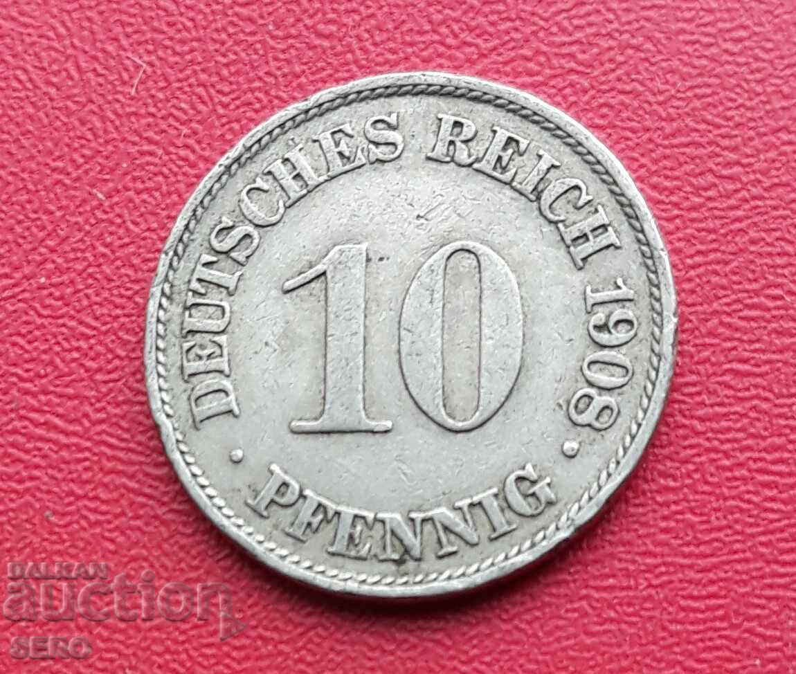Γερμανία-10 Pfennig 1908 A-Berlin