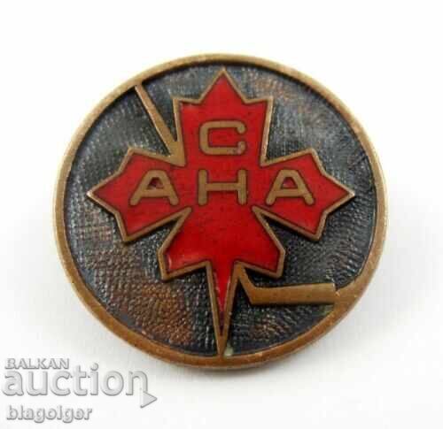 Стара значка-Емайл-Канадска Федерация по Хокей на лед