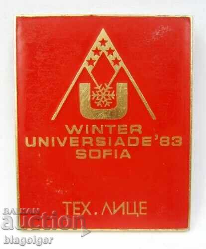 Зимна Универсиада София 1983-Официална значка за техн.лице