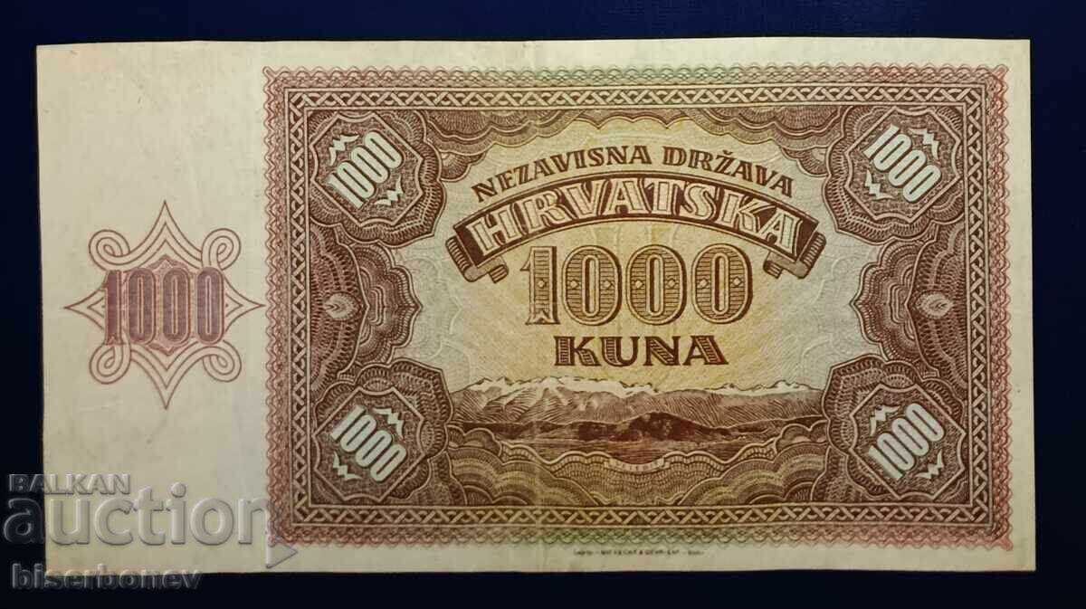 Croația, 1000 kuna 1941, VF cu preț € 6.14 | 12.01 BGN Croația, 1000 kuna 1941, VF cu preț € 6.14 | 12.01 BGN