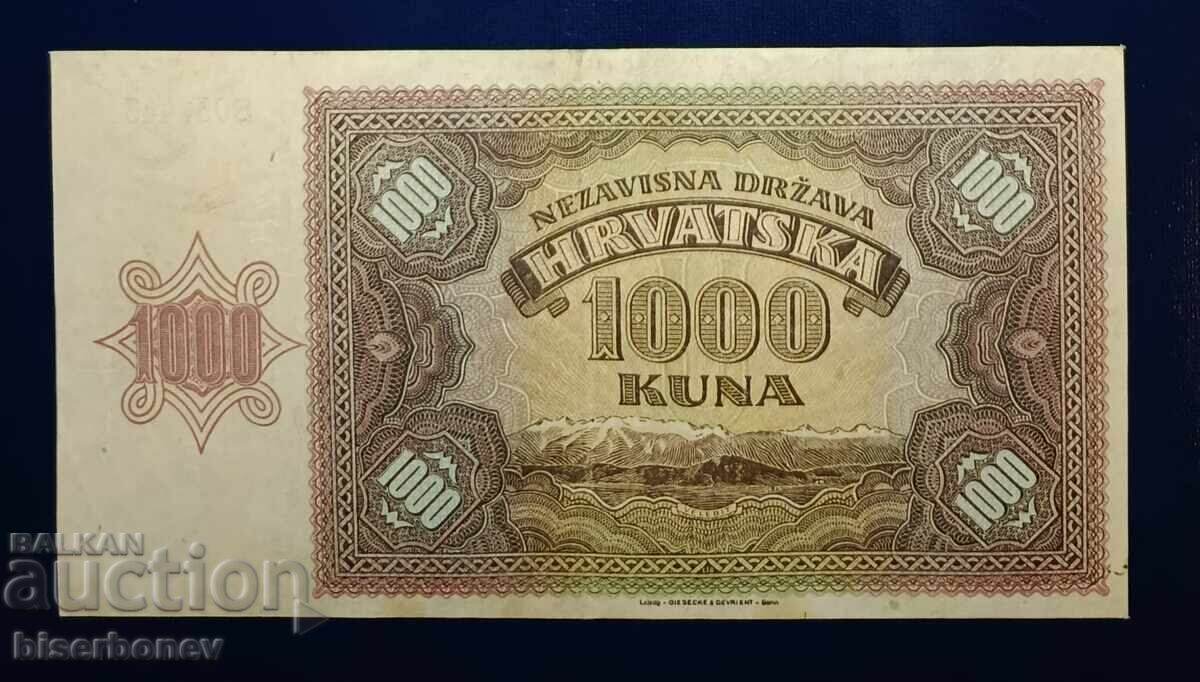 Croația, 1000 kuna 1941, VF cu preț € 6.14 | 12.01 BGN