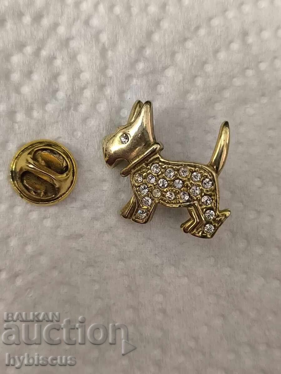 Imported dog pin badge Imported dog pin badge