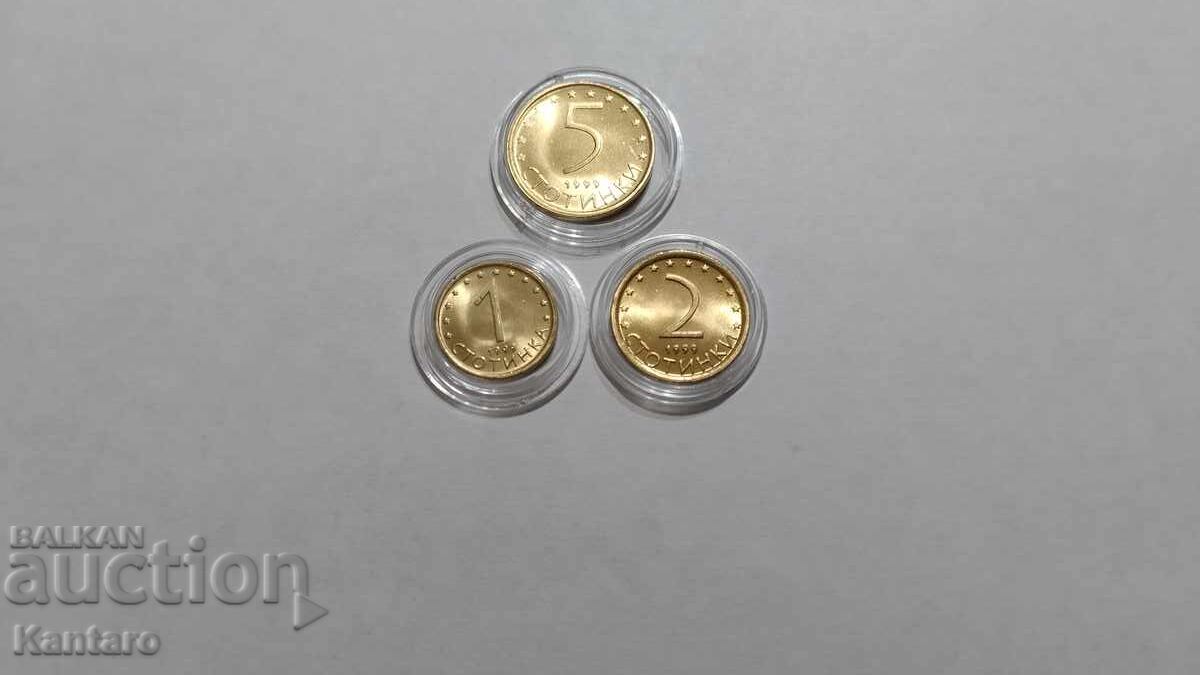 Licitație Monede - BULGARIA - 1 ; 2 ; 5 stotinki - 1999 - UNC 1