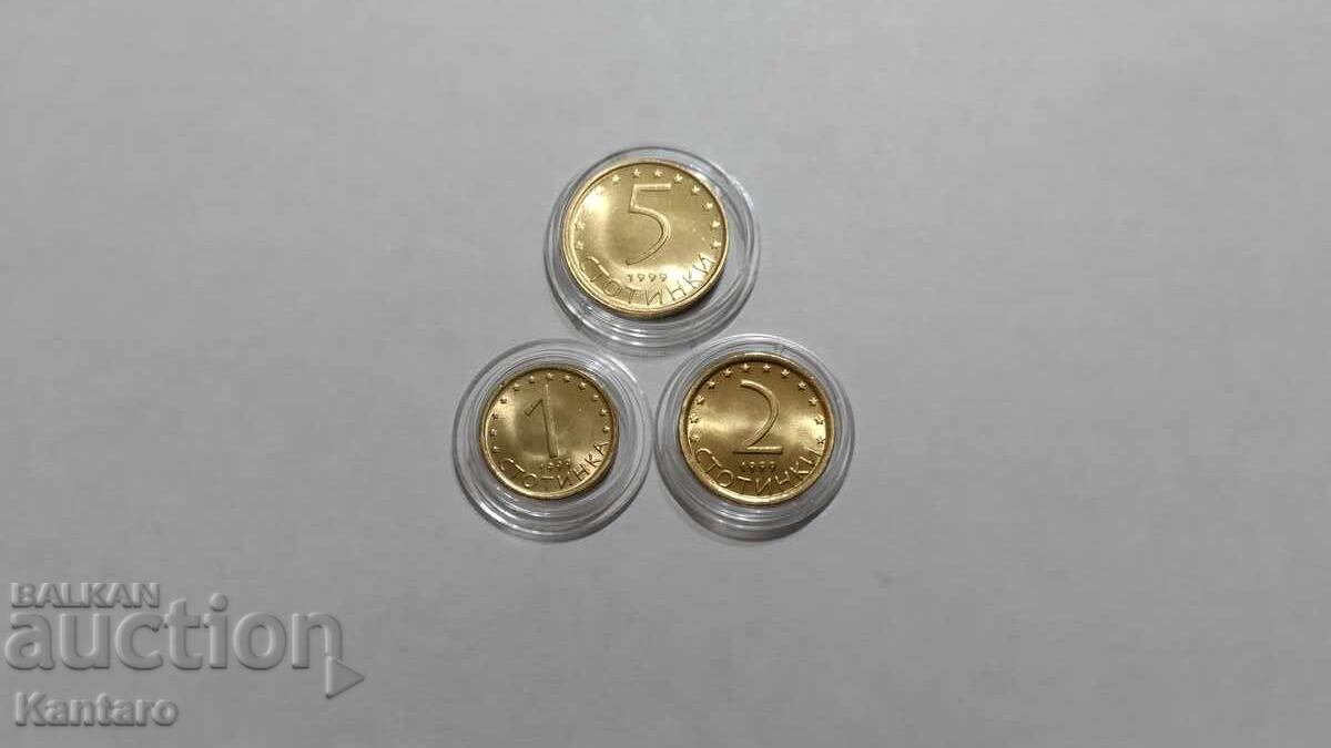 Monede - BULGARIA - 1 ; 2 ; 5 stotinki - 1999 - UNC 1