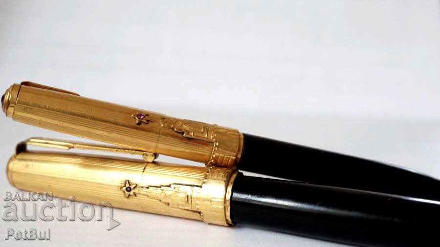 Delivery of Gold-plated Pen and Pencil Kremlin Tower Star with Rubies Delivery of Gold-plated Pen and Pencil Kremlin Tower Star with Rubies