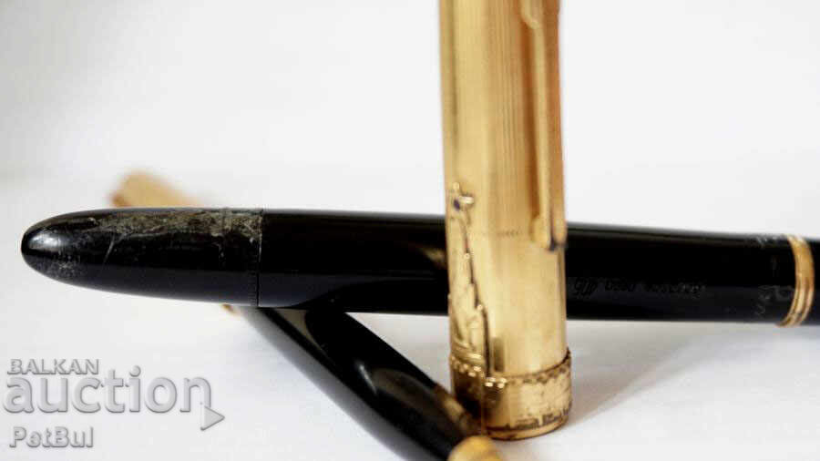 Gold-plated Pen and Pencil Kremlin Tower Star with Rubies - 5 Gold-plated Pen and Pencil Kremlin Tower Star with Rubies - 5