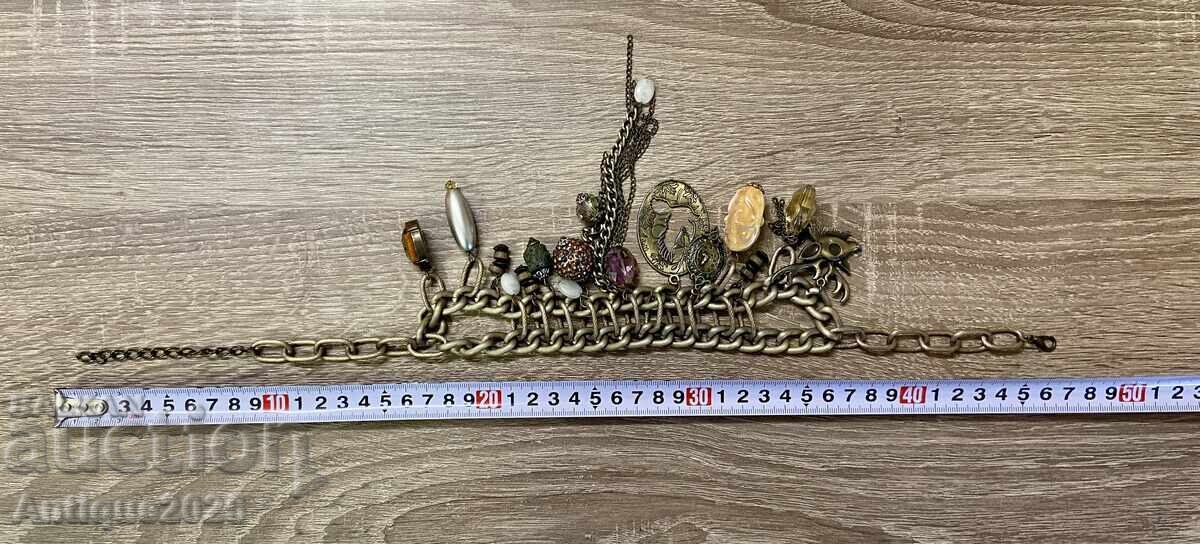 Дизайнерско колие тип чокър с висулки, Италия - 5