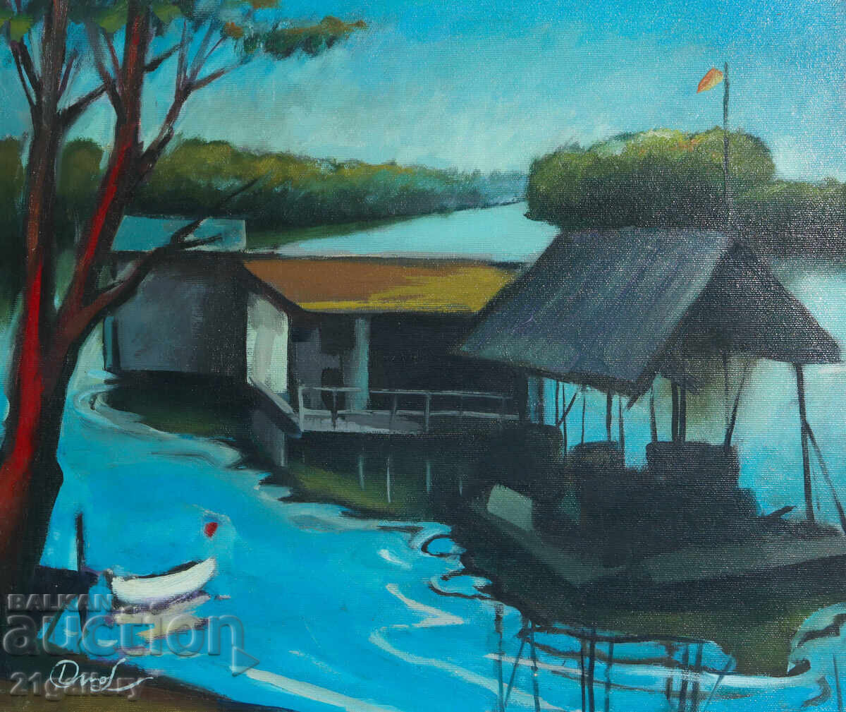 Licitație Peisaj Velizar Dimov, ulei pe pânză, semnat