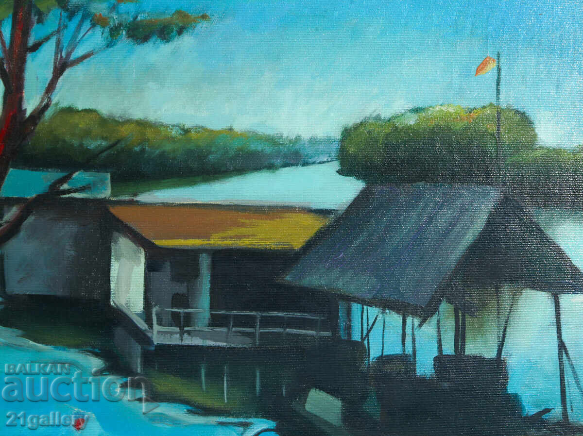Peisaj Velizar Dimov, ulei pe pânză, semnat - 5