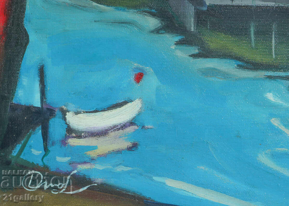 Peisaj Velizar Dimov, ulei pe pânză, semnat - 7