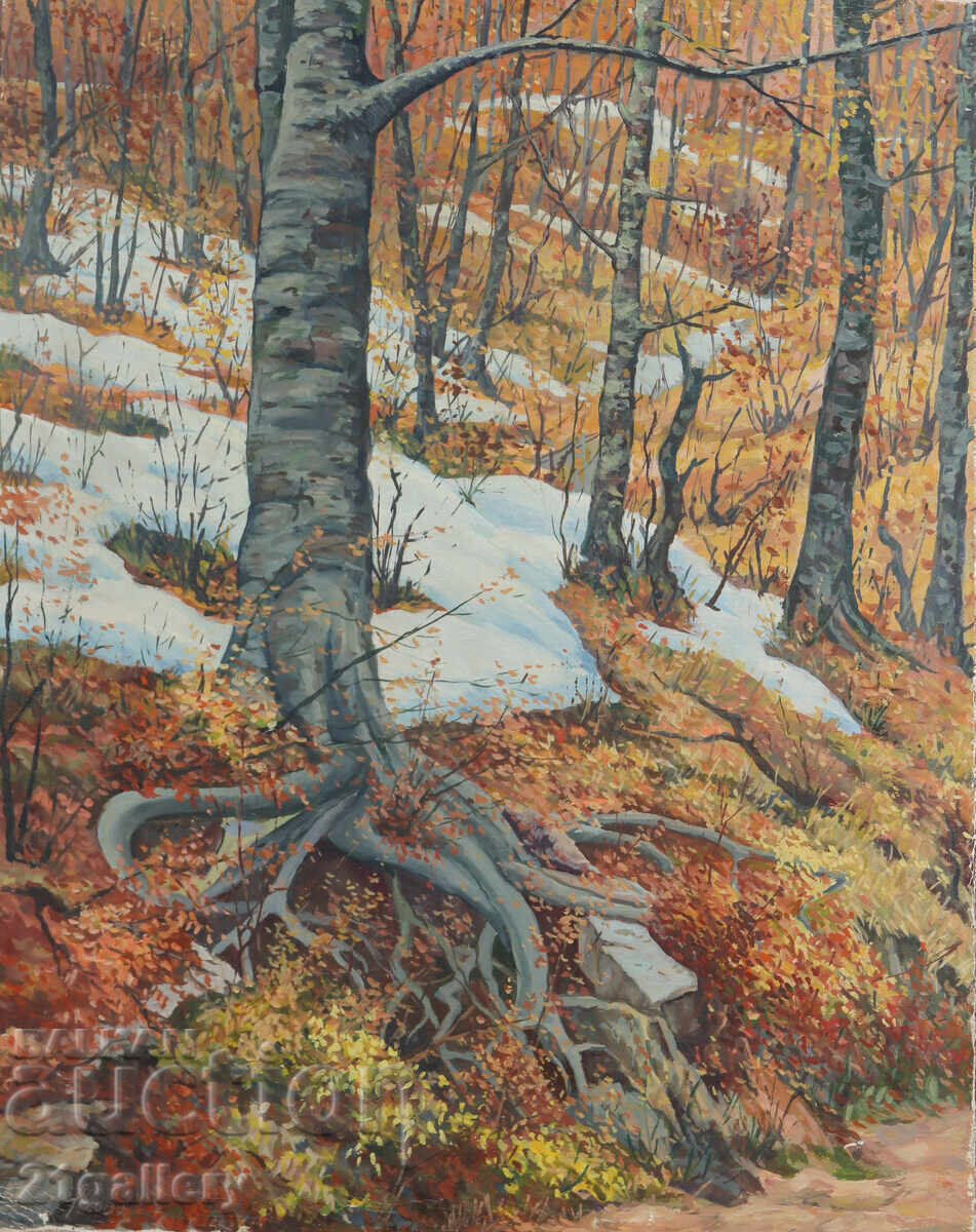 Auction G. Gatev Oil Painting Forest Landscape Auction G. Gatev Oil Painting Forest Landscape