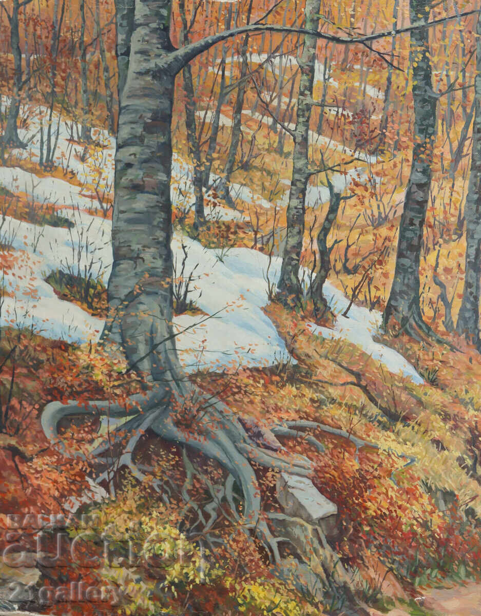 G. Gatev Oil Painting Forest Landscape G. Gatev Oil Painting Forest Landscape