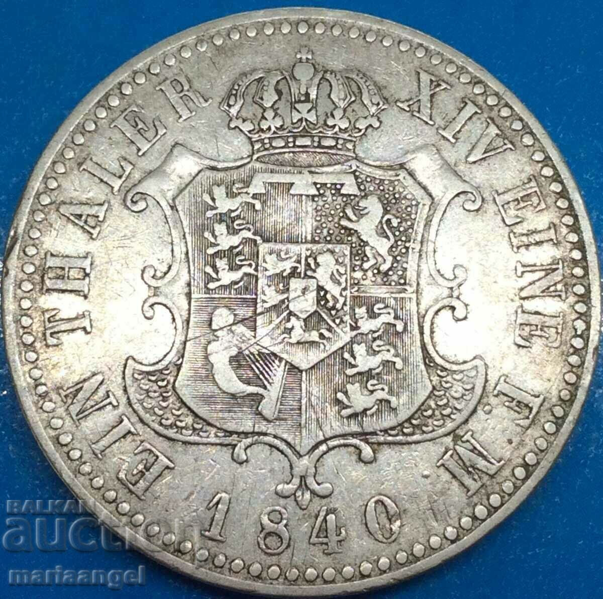Талер 1840 А Германия Хановер Ернст Август 1837 - 1851 - 6