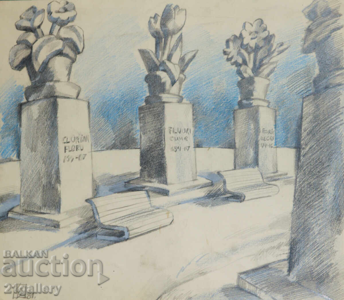 Lyudmil Dimitrov compoziție abstractă caricatură