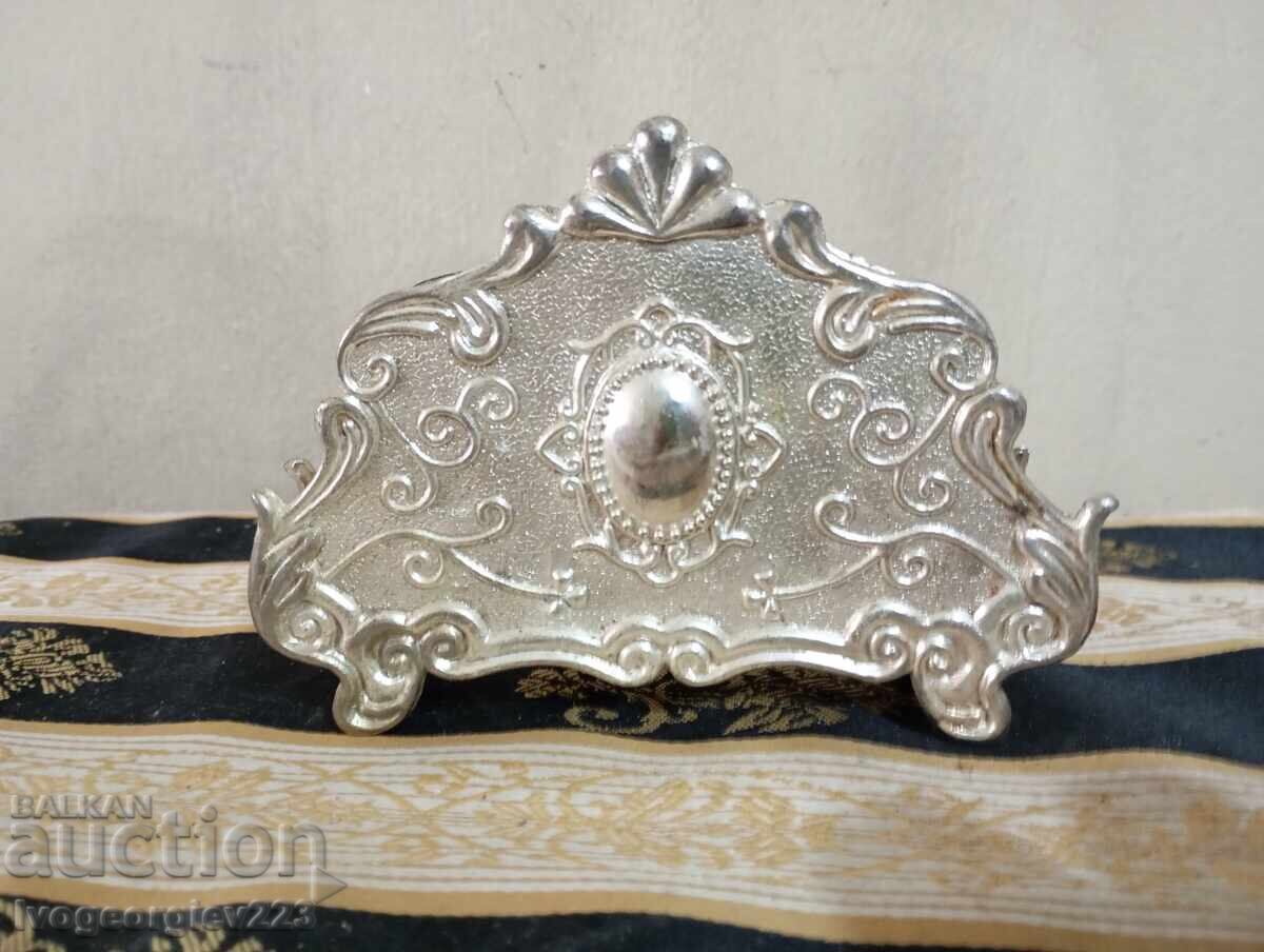 Silver-plated vintage napkin holder