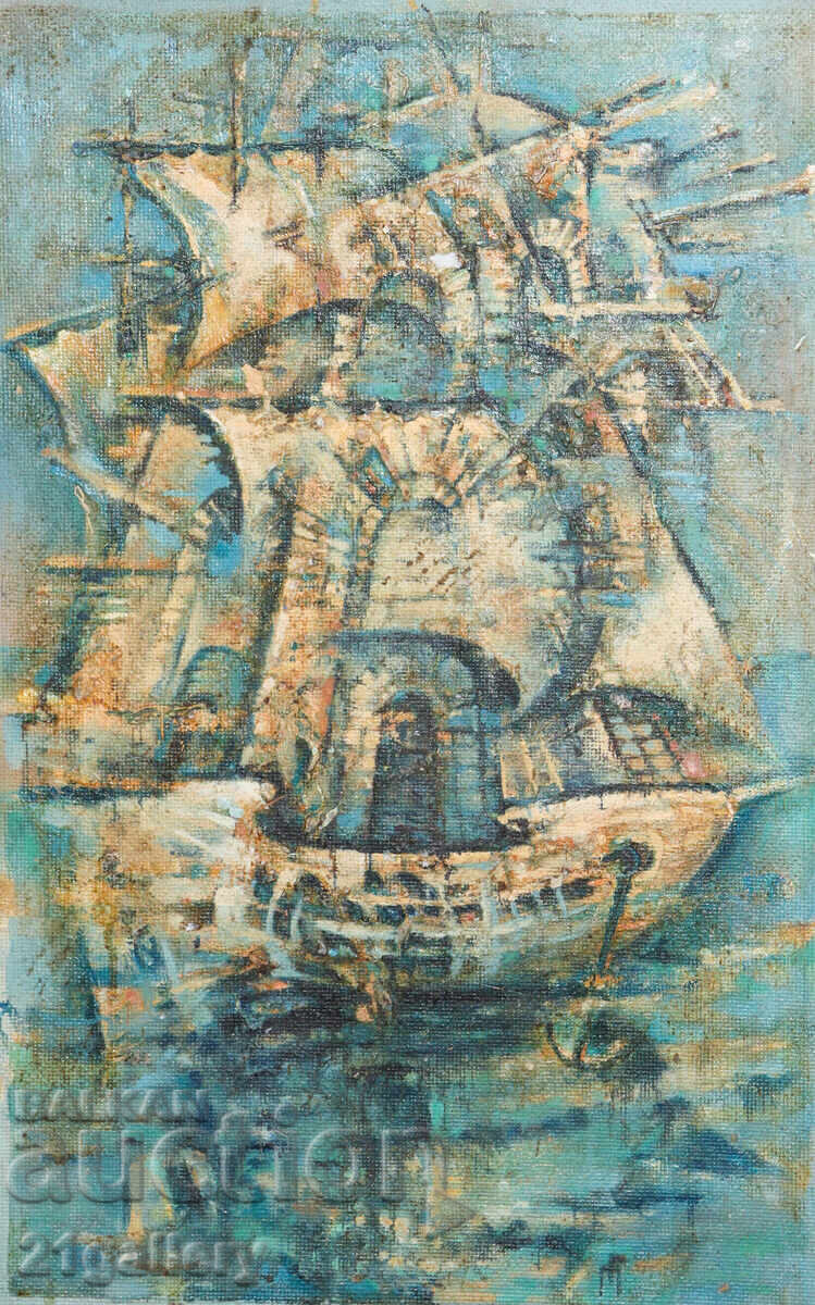 Аукцион Полина Герджикова Абстрактна композиция кораб