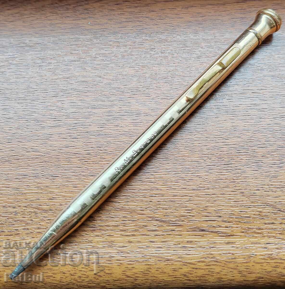 Stilou mecanic vechi placat cu aur WAHL Eversharp