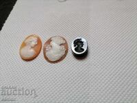 камея камеи от рапан и обсидиан