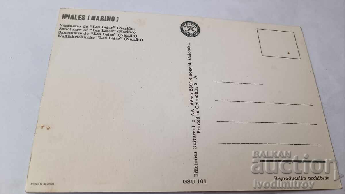 Carte poștală Ipiales Sanctuary de Las Lajas cu preț € 0.43 | 0.84 BGN