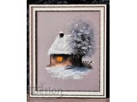 Зимен ден, картина въглен, оригинал