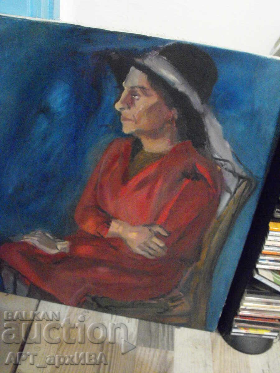 Portret na zhena.  Kartina s masleni boi.