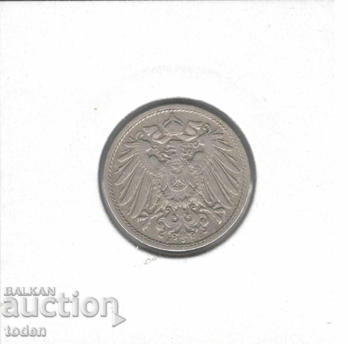 Livrarea Germania - 10 Pfennig - 1904 J - KM# 12 - Wilhelm II - scut mic