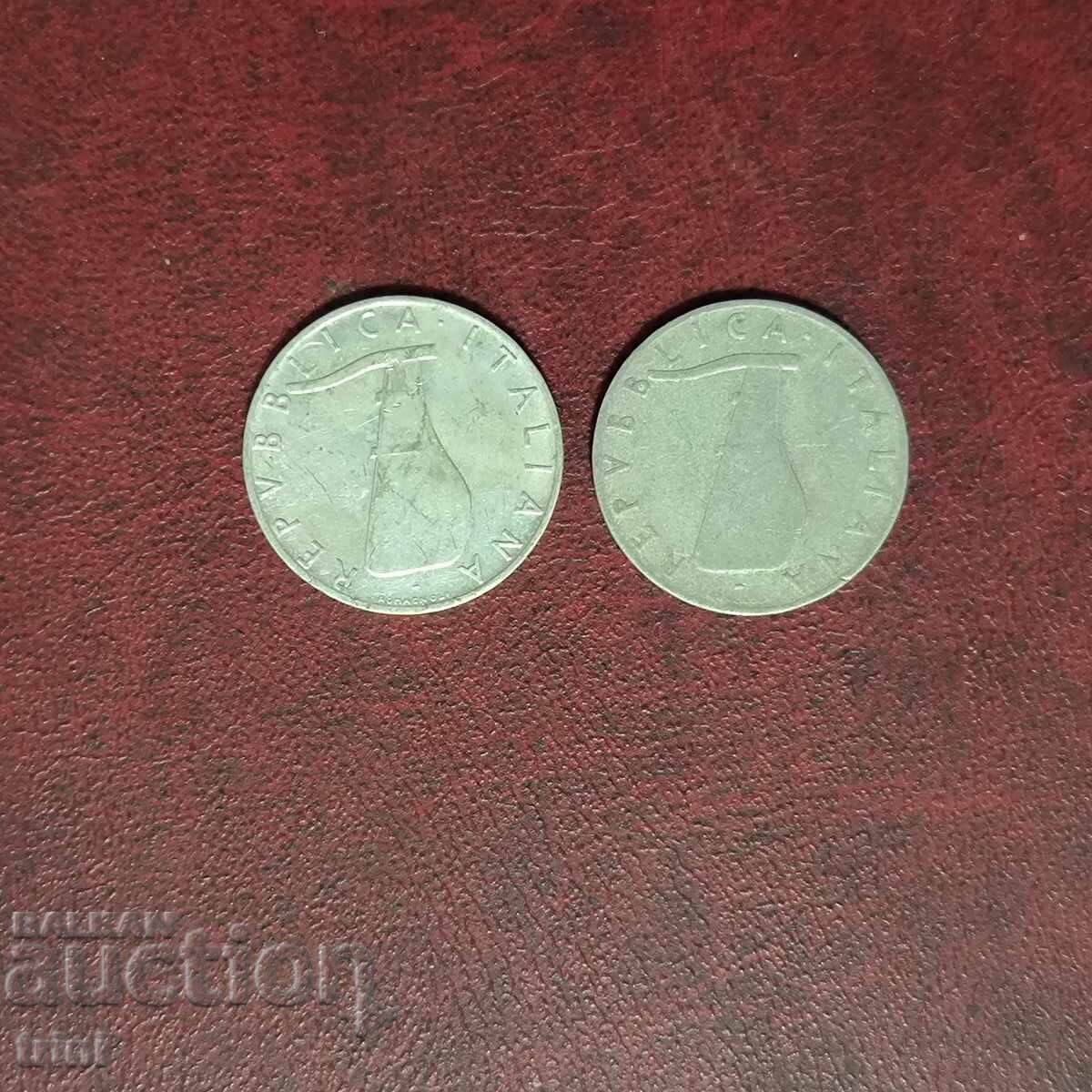 Италия 5 лири 1953 и 1955 г. с цена € 0.51 | 1.00 лв.