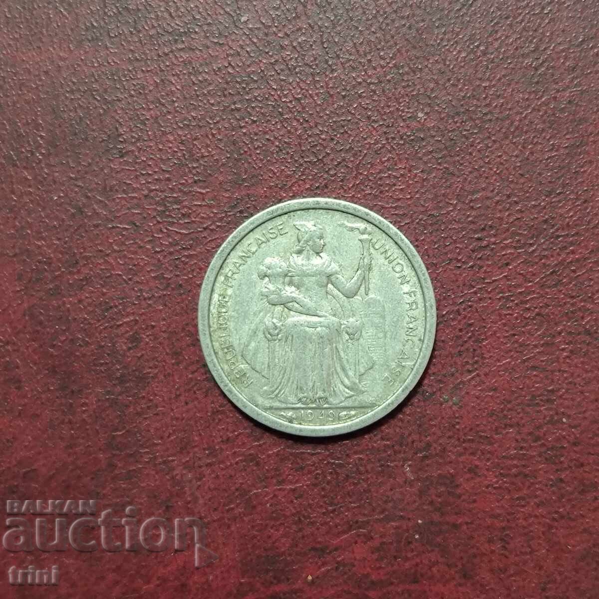 Нова Каледония 1 франк 1949 г. с цена € 3.07 | 6.00 лв.
