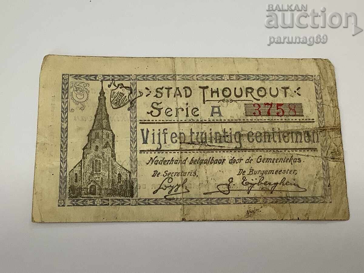 Belgium 0.25 Centime 1917