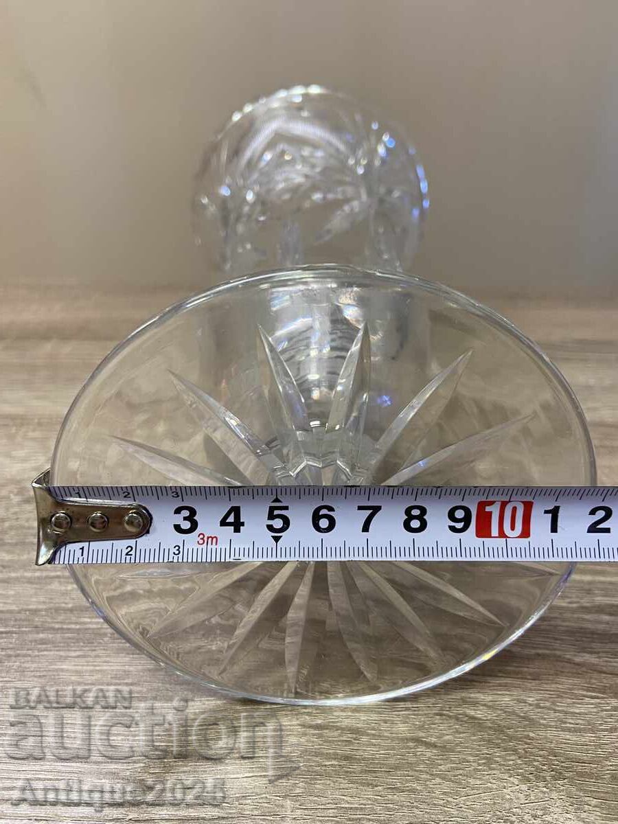 Delivery of Large crystal vase with rich faceted grinding, vintage