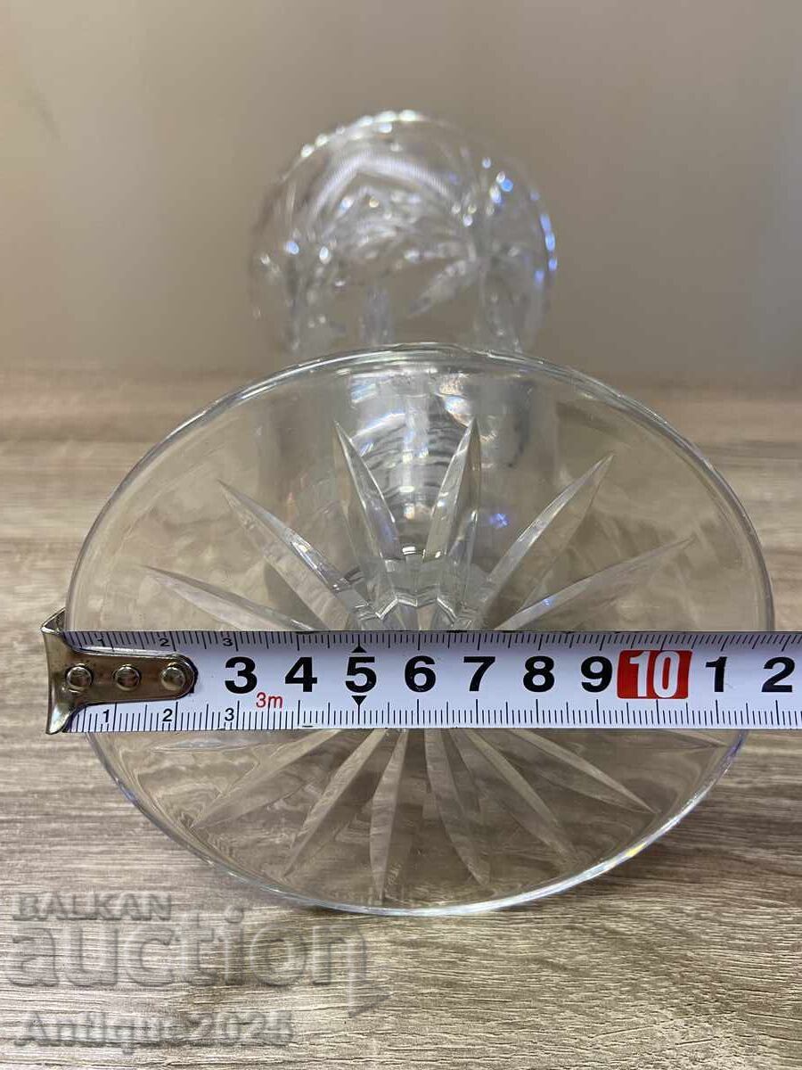 Livrarea Vază mare de cristal cu șlefuire bogată fațetată, vintage