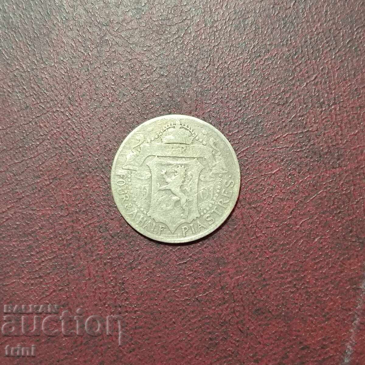 Cyprus 4½ Piastres 1901 Queen Victoria