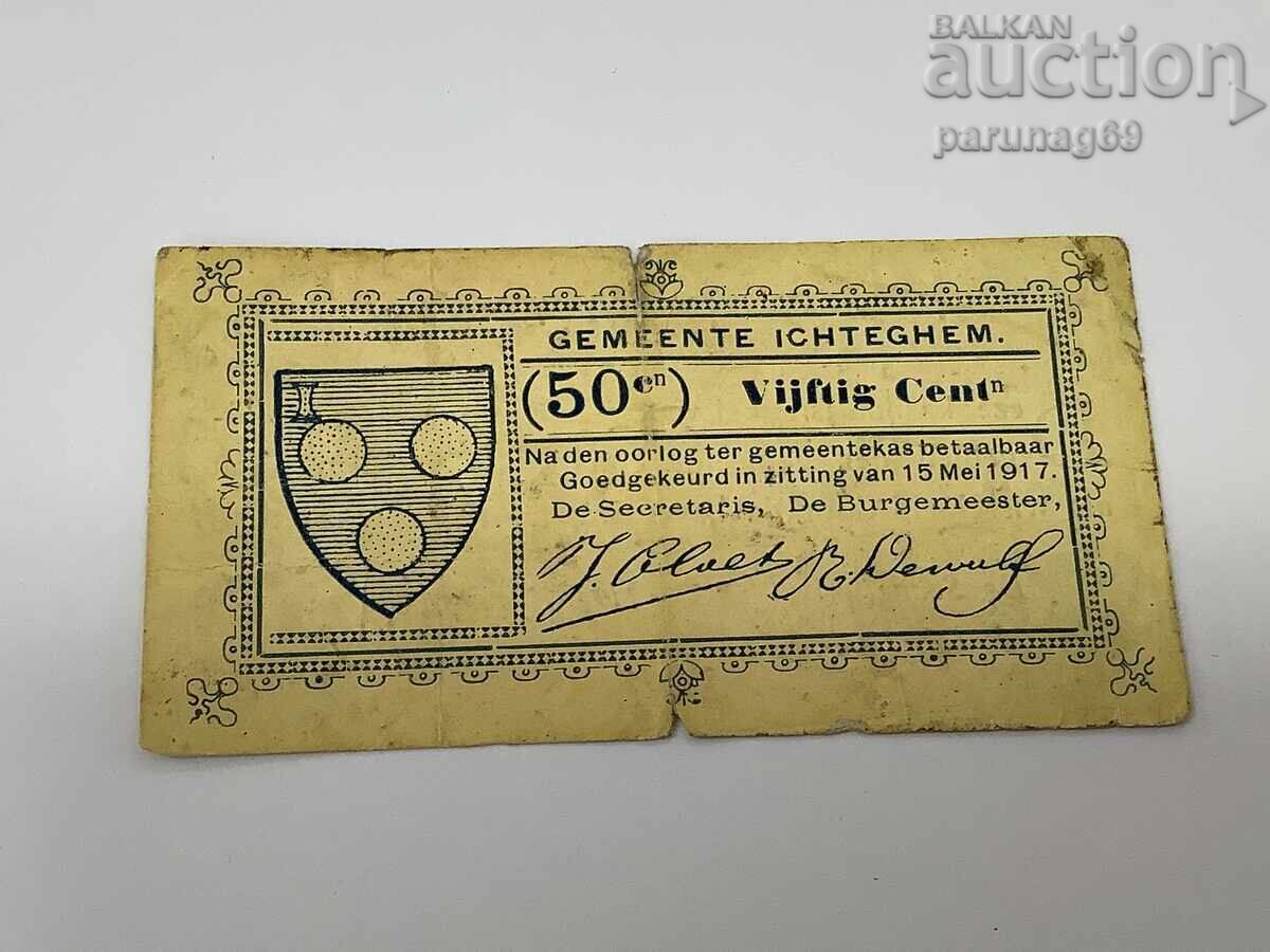 Белгия 0,50 центиемес 1917 година Белгия 0,50 центиемес 1917 година