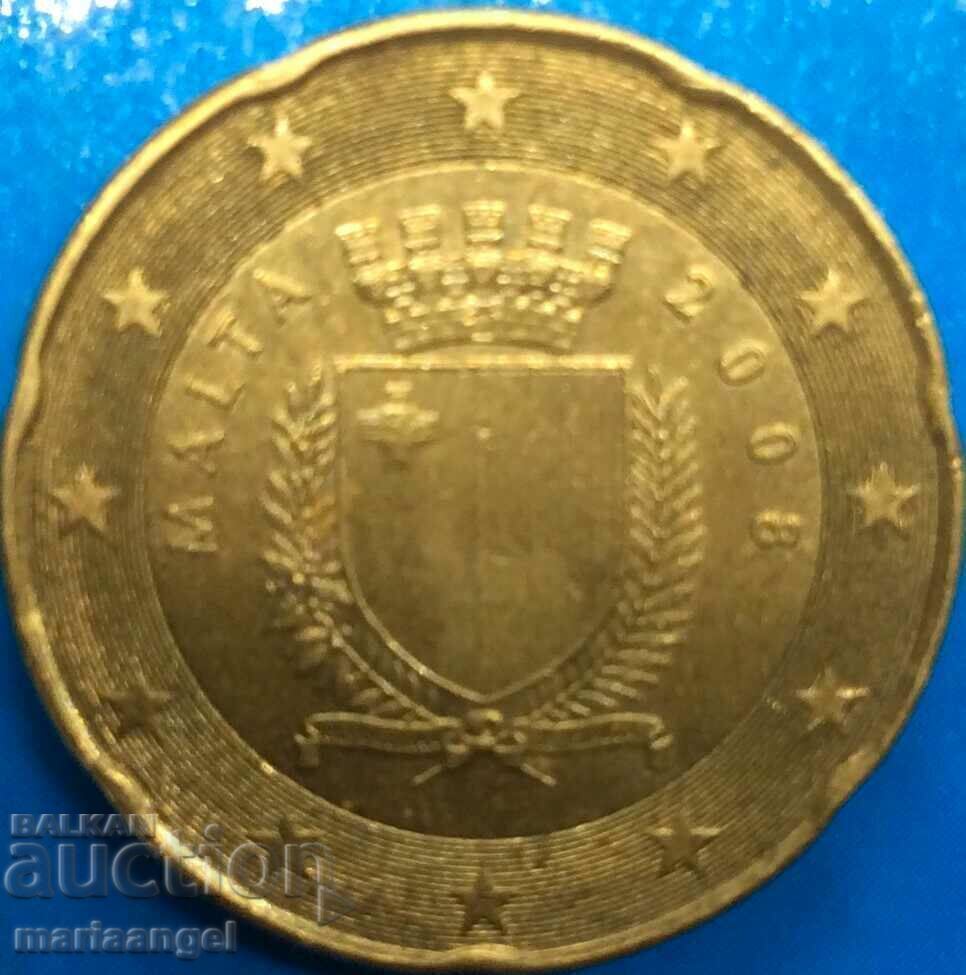 20 λεπτά του ευρώ 2008 ορείχαλκος Μάλτας - 7
