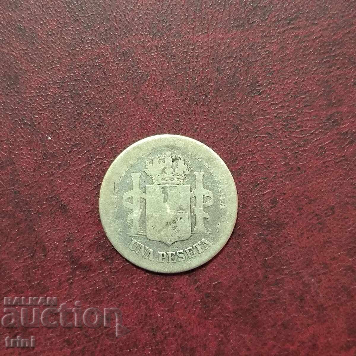 Spania 1 pesetă 1876 Alfonso XII