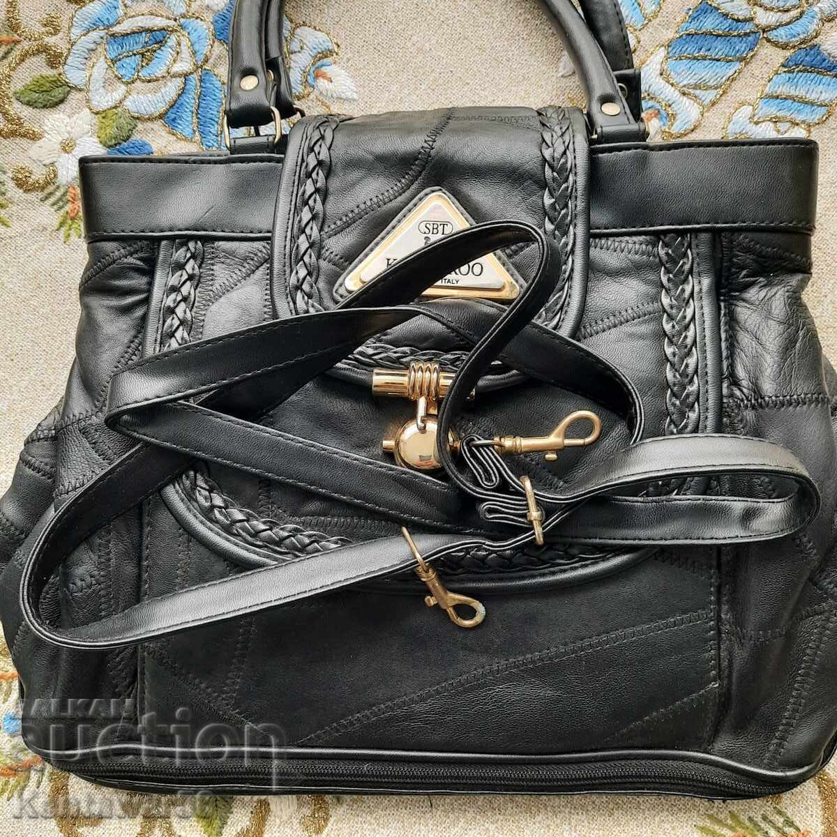 Γυναικεία δερμάτινη τσάντα "KANGAROO" - καινούργια - 5