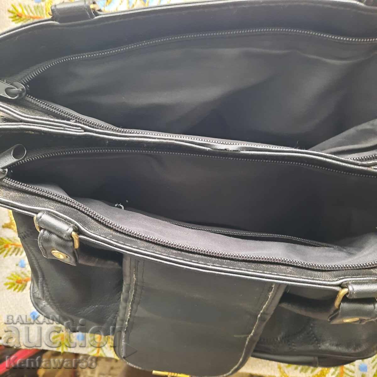 Γυναικεία δερμάτινη τσάντα "KANGAROO" - καινούργια - 6