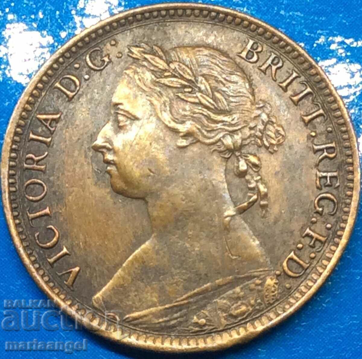 Marea Britanie 1 Farthing 1885 Young Victoria Bronze - LUXURY!!! cu preț € 21.47 | 41.99 BGN