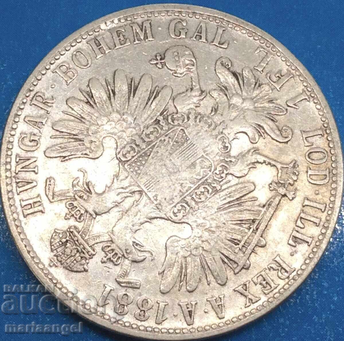 Livrarea Austria 1 Florin 1881 Franz Joseph Patină de aur
