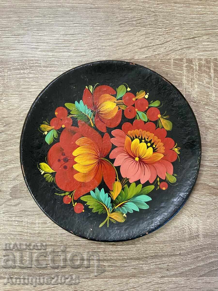 Vintage decorative panel "Petrikovka painting", USSR Vintage decorative panel "Petrikovka painting", USSR