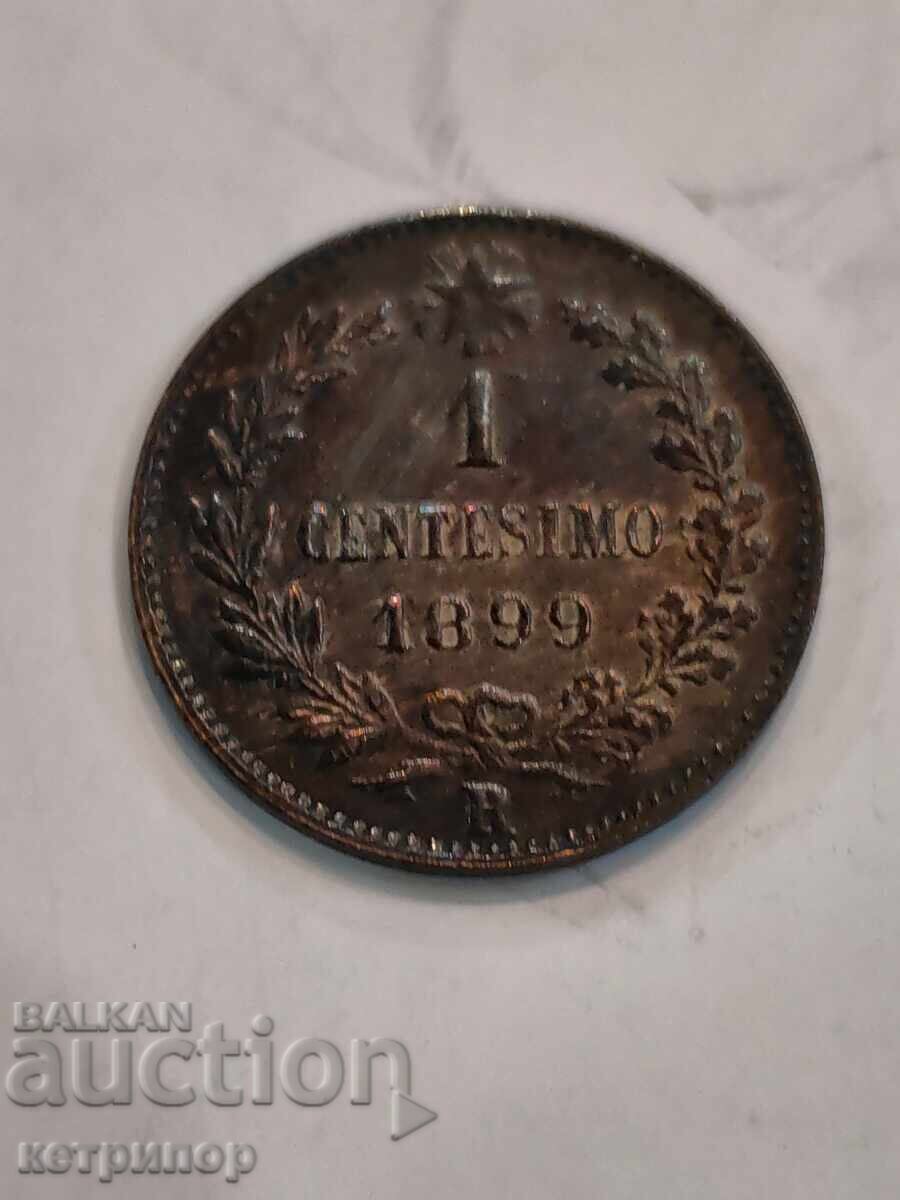 Italy 1 Centesimo 1899 Copper R
